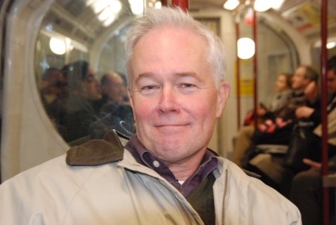 This is a photo of my father sitting in a Tube car in London's Undergound. I like the shape of the photo. It seems circular, even though the photo itself is rectangular.